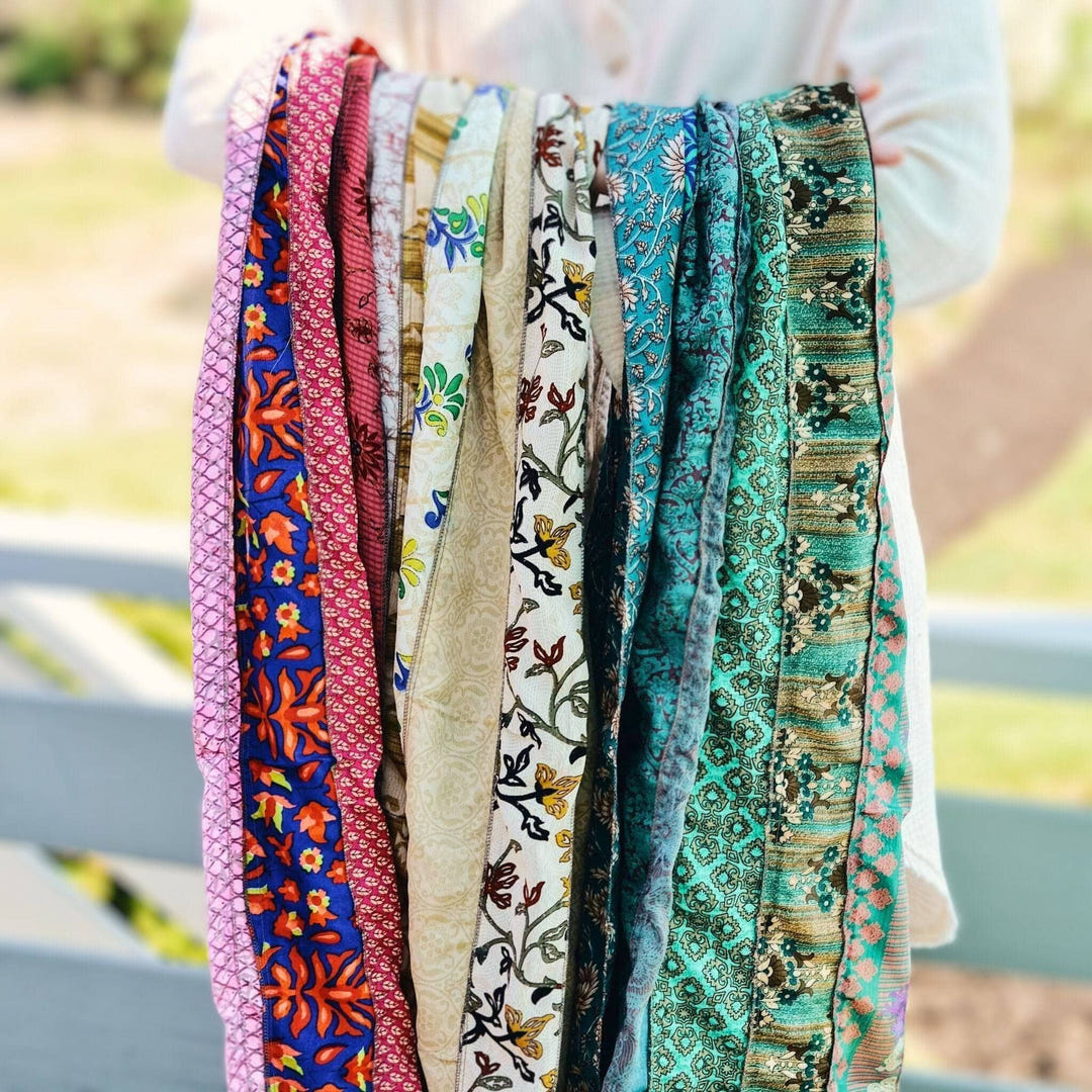 Recycled sari silk medley scarf image 5