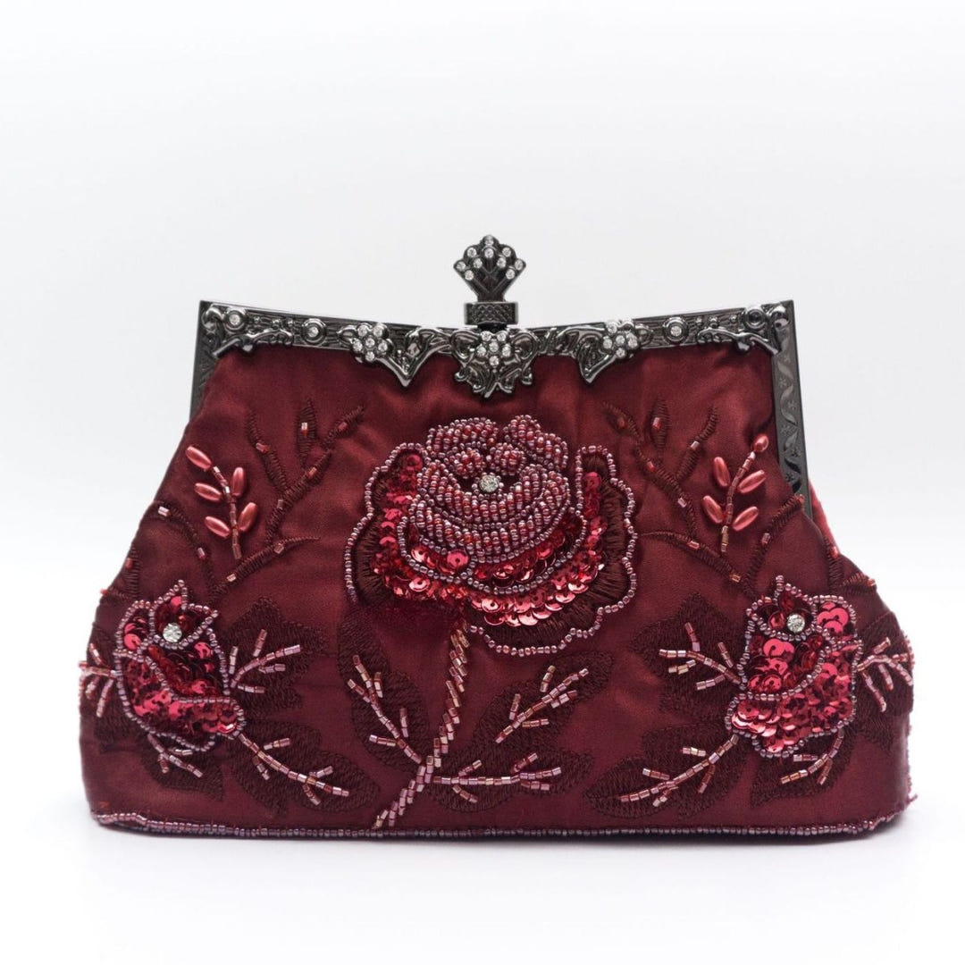 Rose embroidered clutch image 5