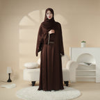 Diamond-tassel satin abaya set view 17