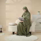 Four-piece satin abaya set alternate view 9