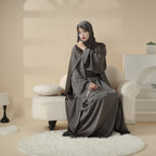 Satin open abaya set alternate view 12
