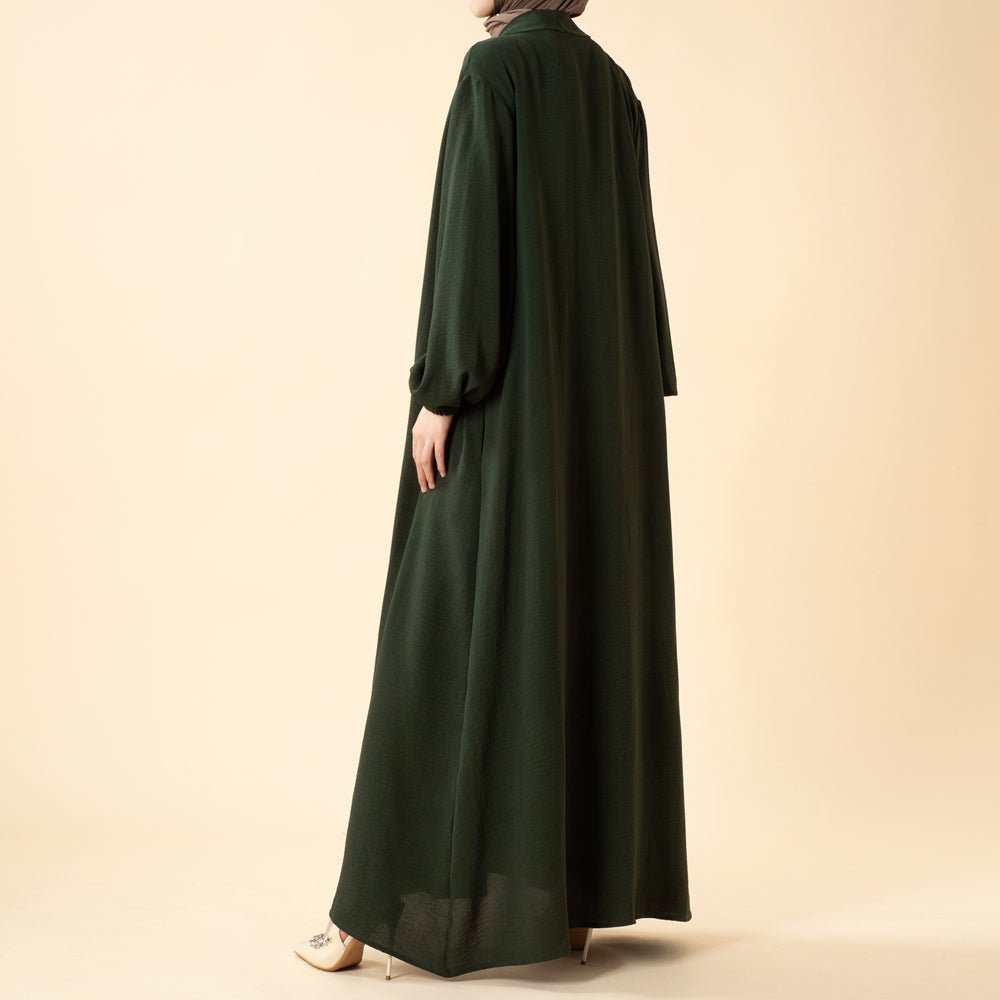 Open abaya with pockets three-piece set image 22