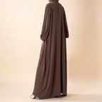 Open abaya with pockets three-piece set image 17