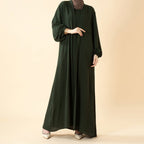 Open abaya with pockets three-piece set image 20