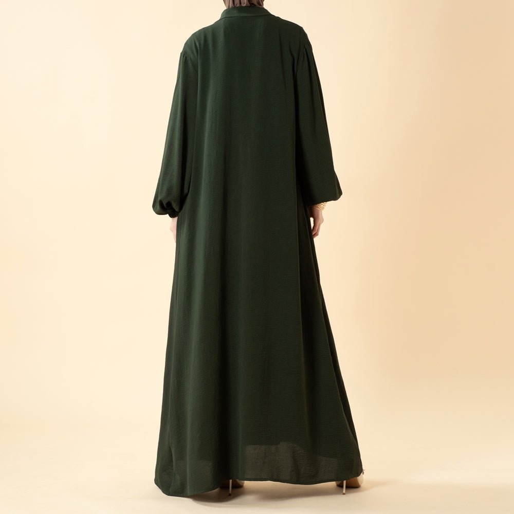 Open abaya with pockets three-piece set image 23