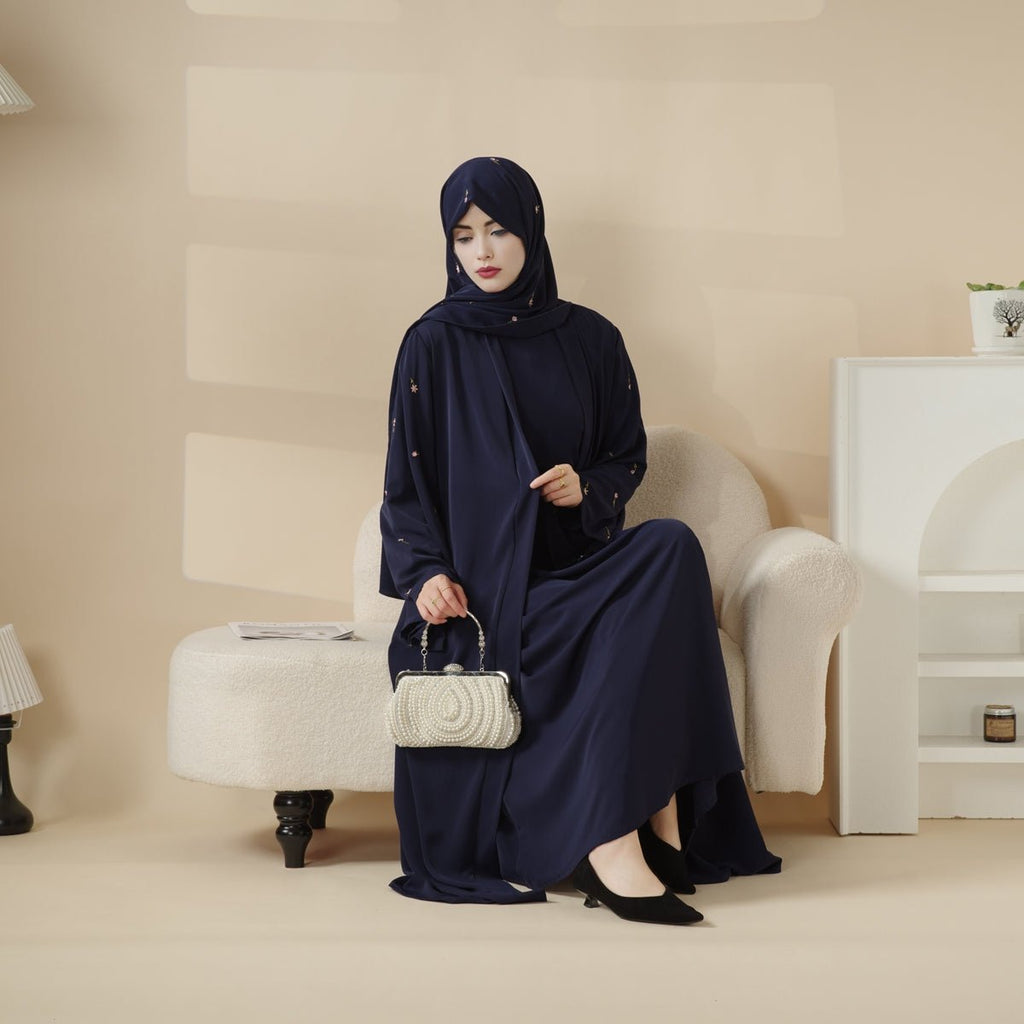 Tulip embroidered abaya set image 10