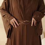 Tulip embroidered abaya set image 15