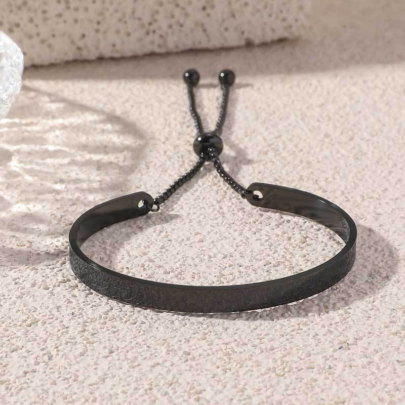 Titanium steel bracelet engraving detail view 4
