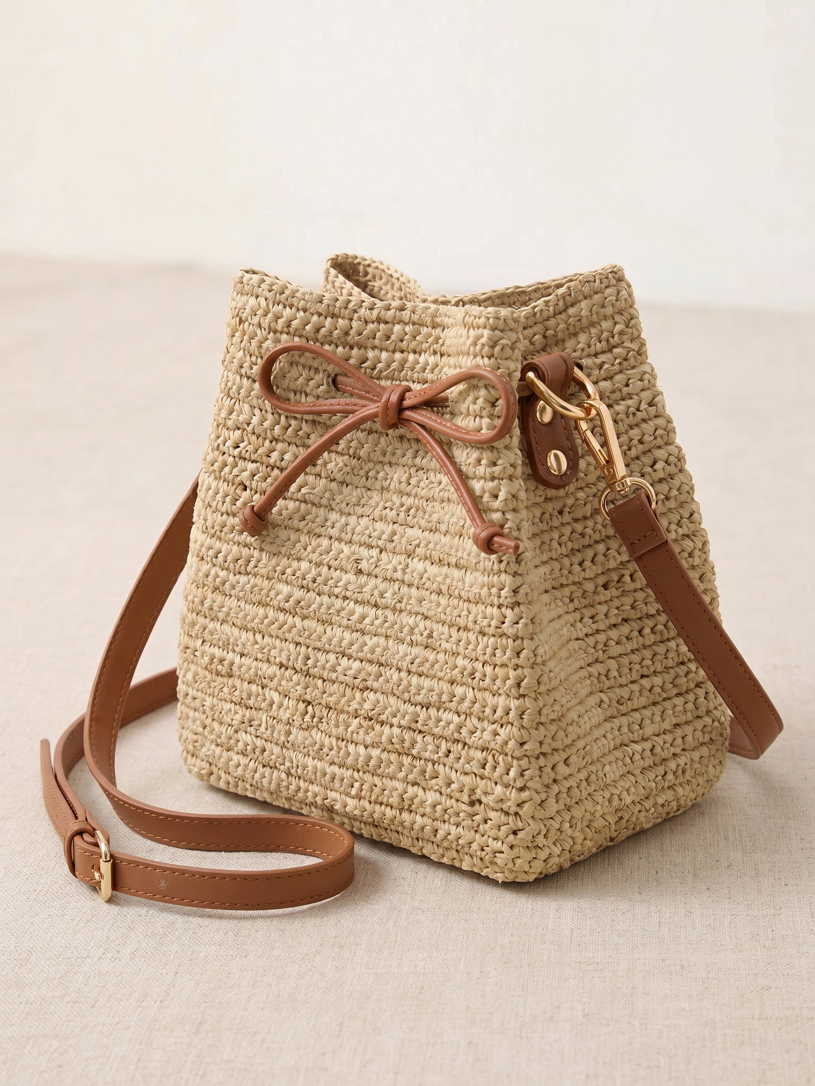 Mini raffia crossbody bag, alternate view