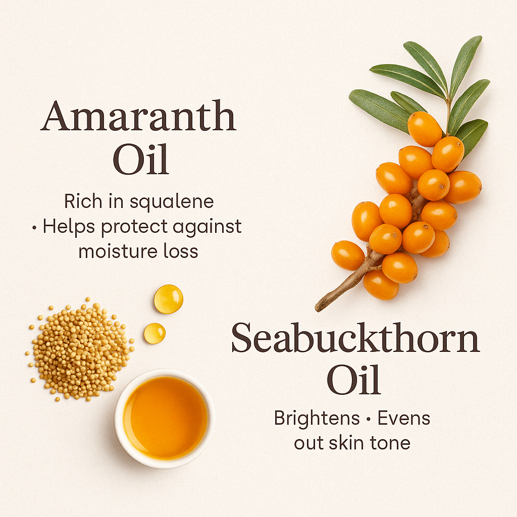 Amaranth and sea buckthorn oils in the botanical castor blend