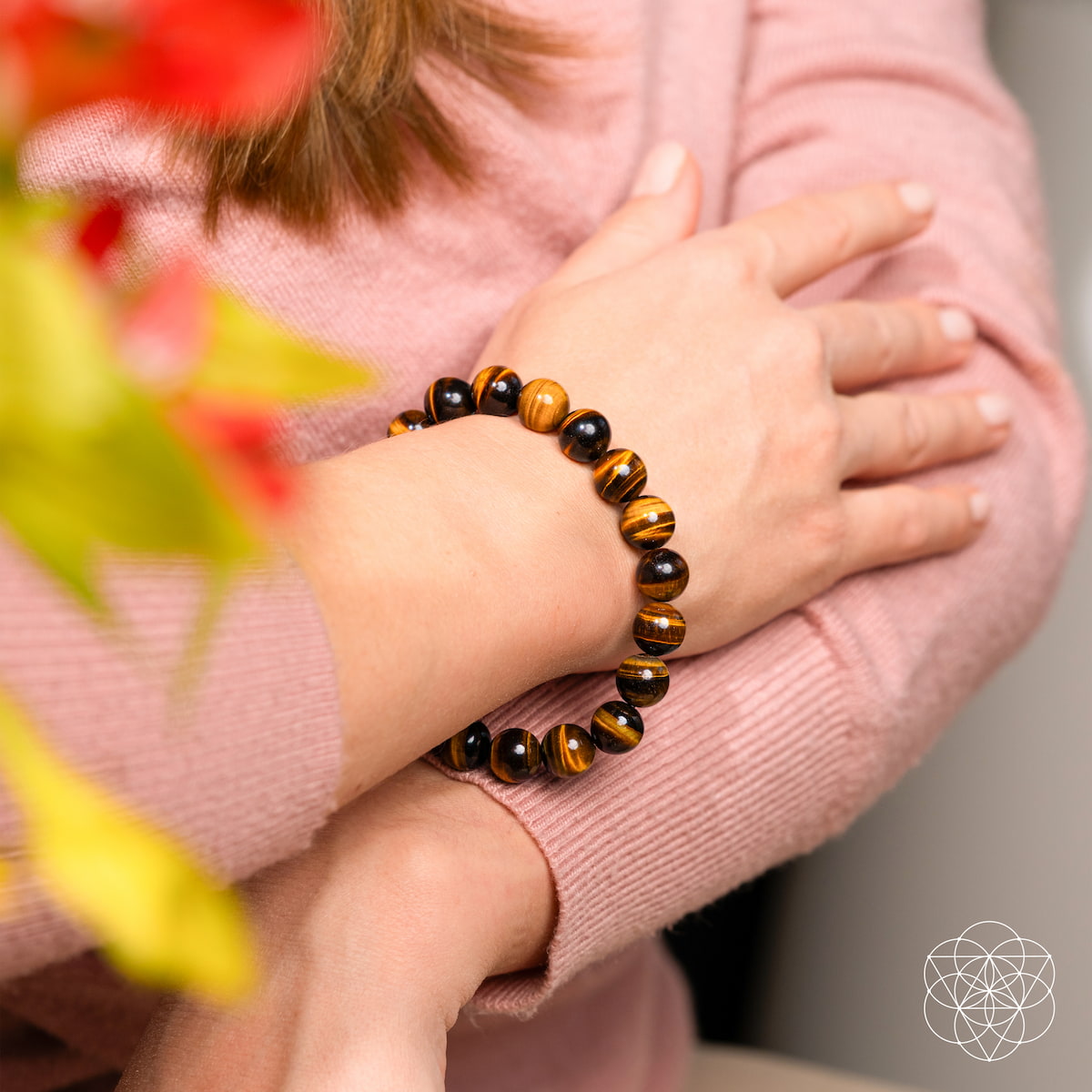 South African tiger’s eye bracelet with cat’s-eye banding