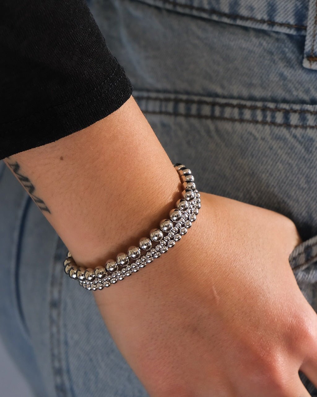 Beaded stretch bracelet set, lifestyle view 9