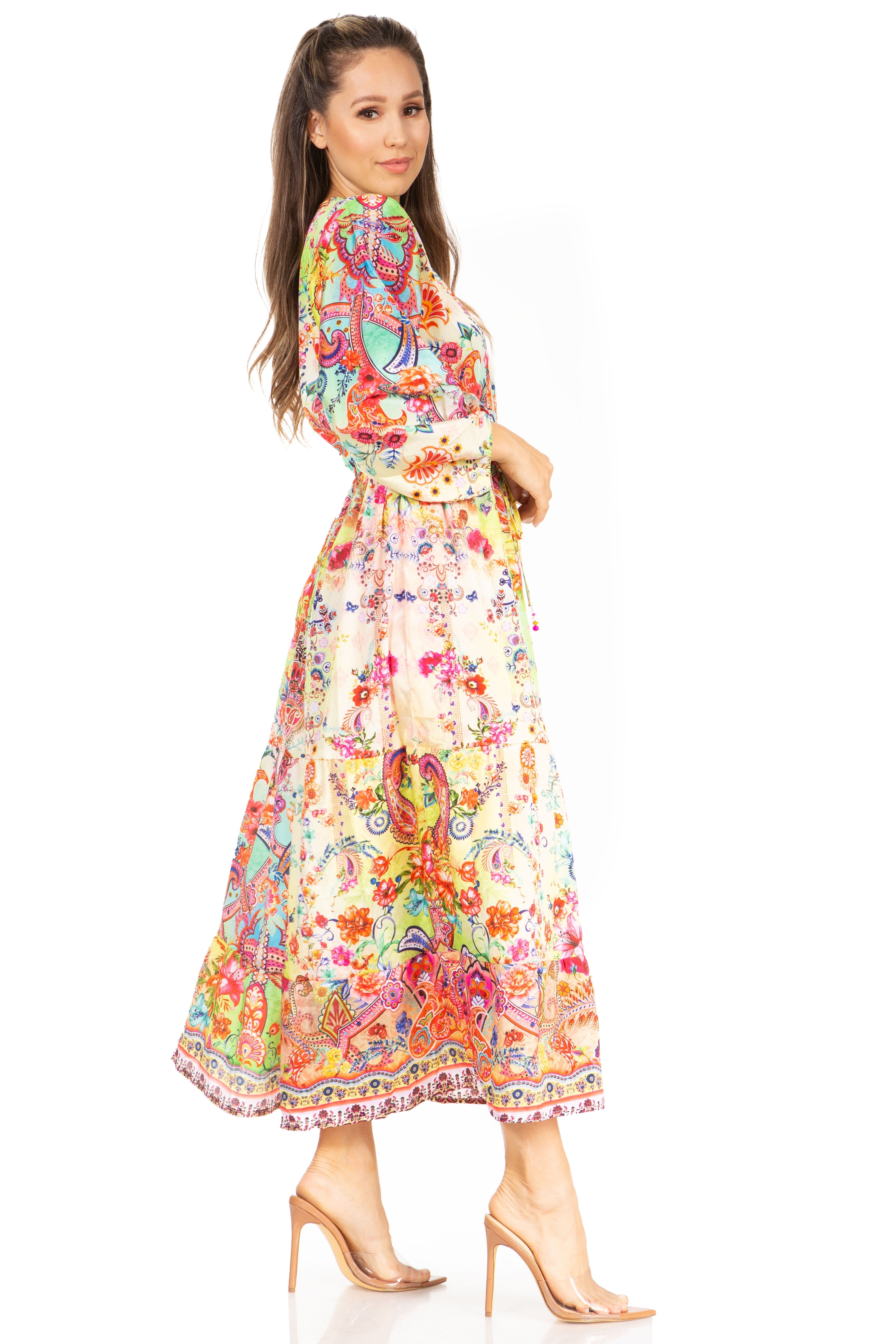 Katty floral boho maxi dress image 13