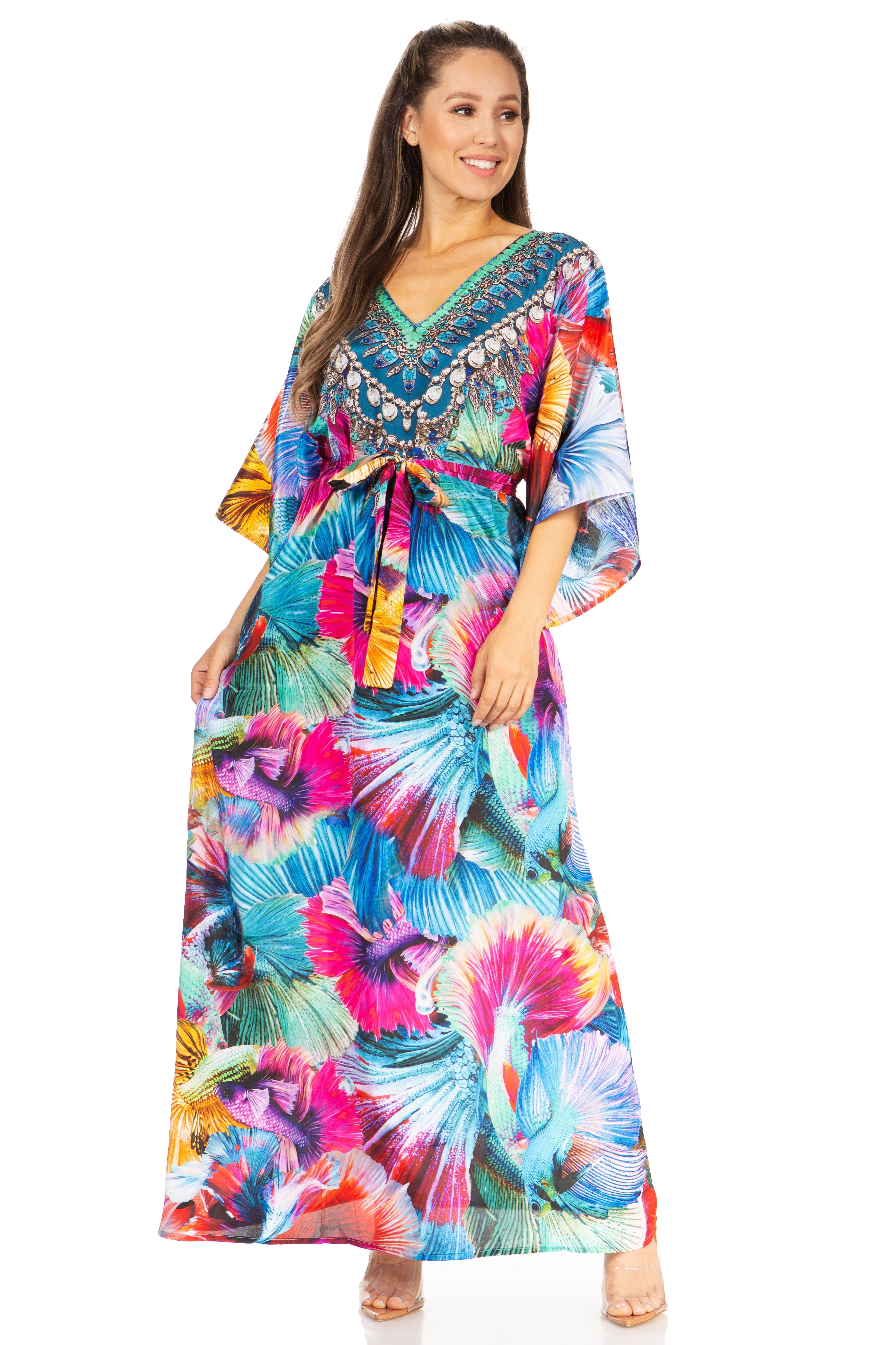 Maribel V-neck maxi caftan image 10