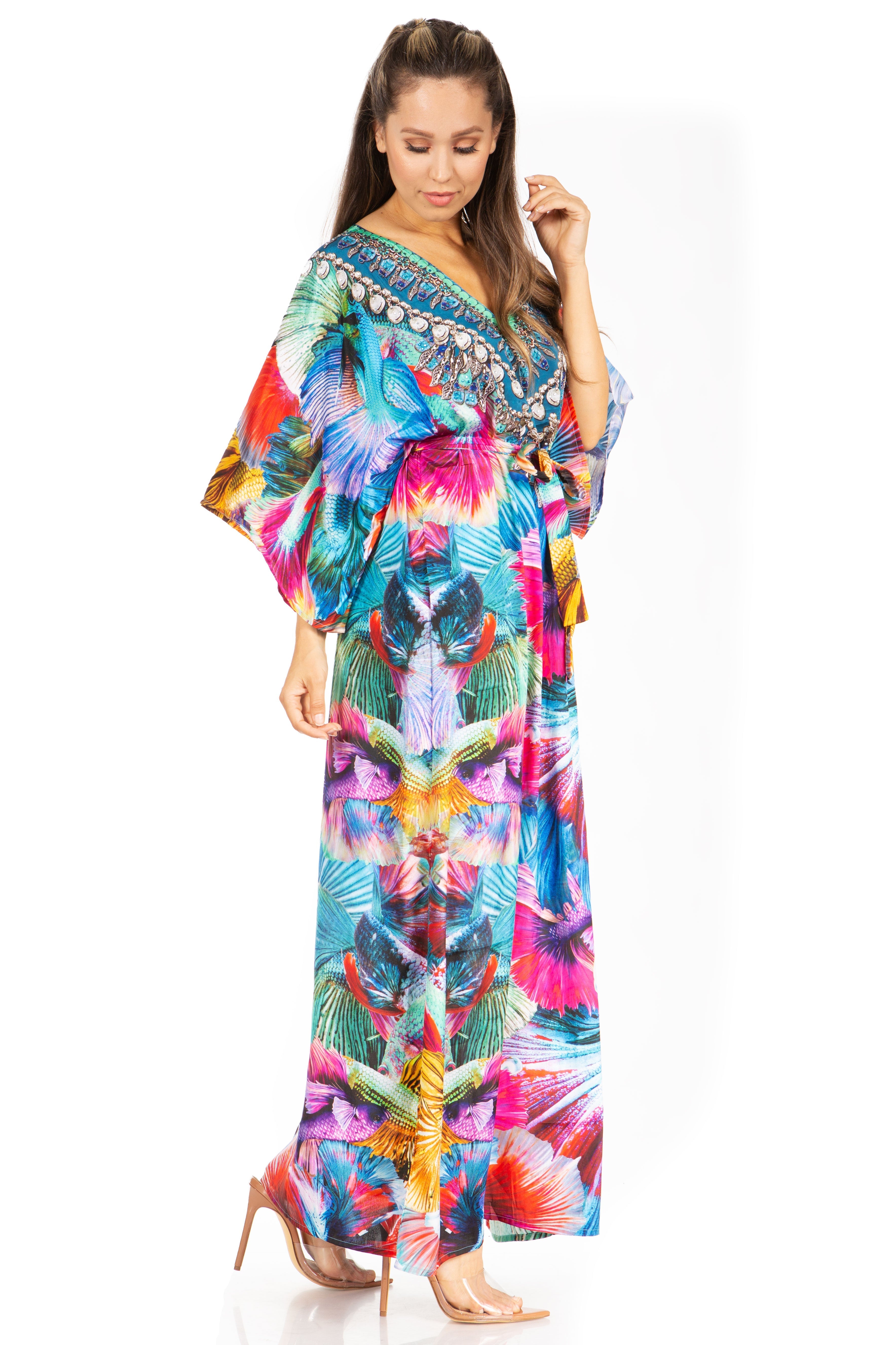 Maribel V-neck maxi caftan image 8