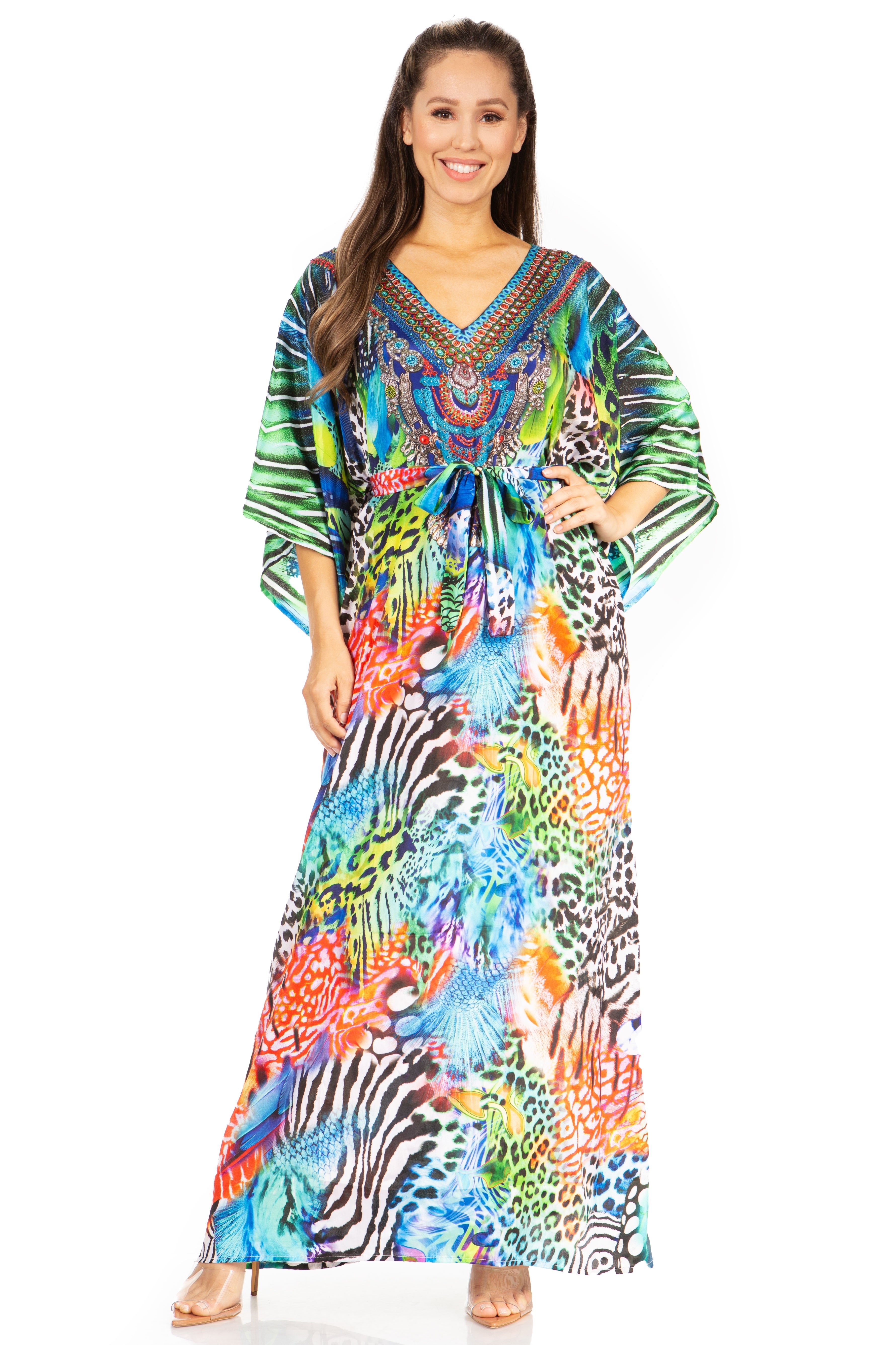 Maribel V-neck maxi caftan image 15