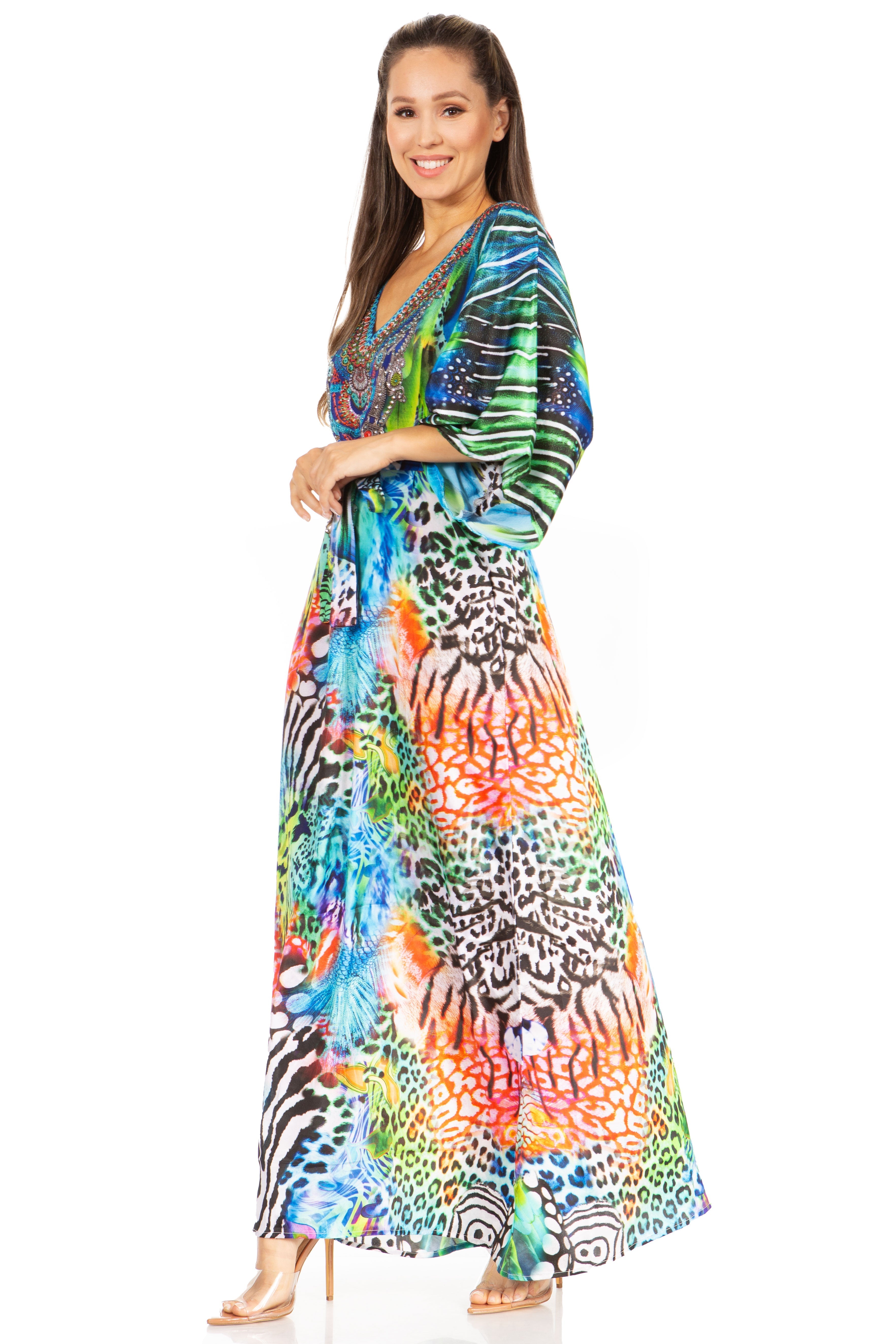 Maribel V-neck maxi caftan image 14