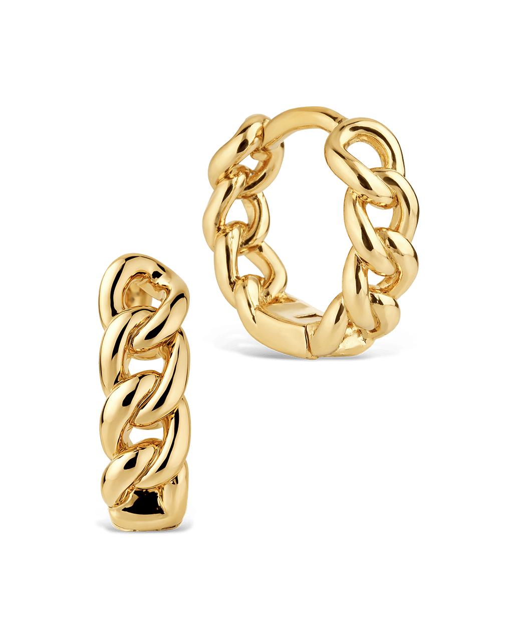 Maeve rounded link hoop earrings in gold