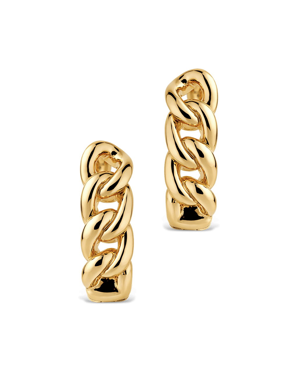 Maeve gold rounded link hoop, front view