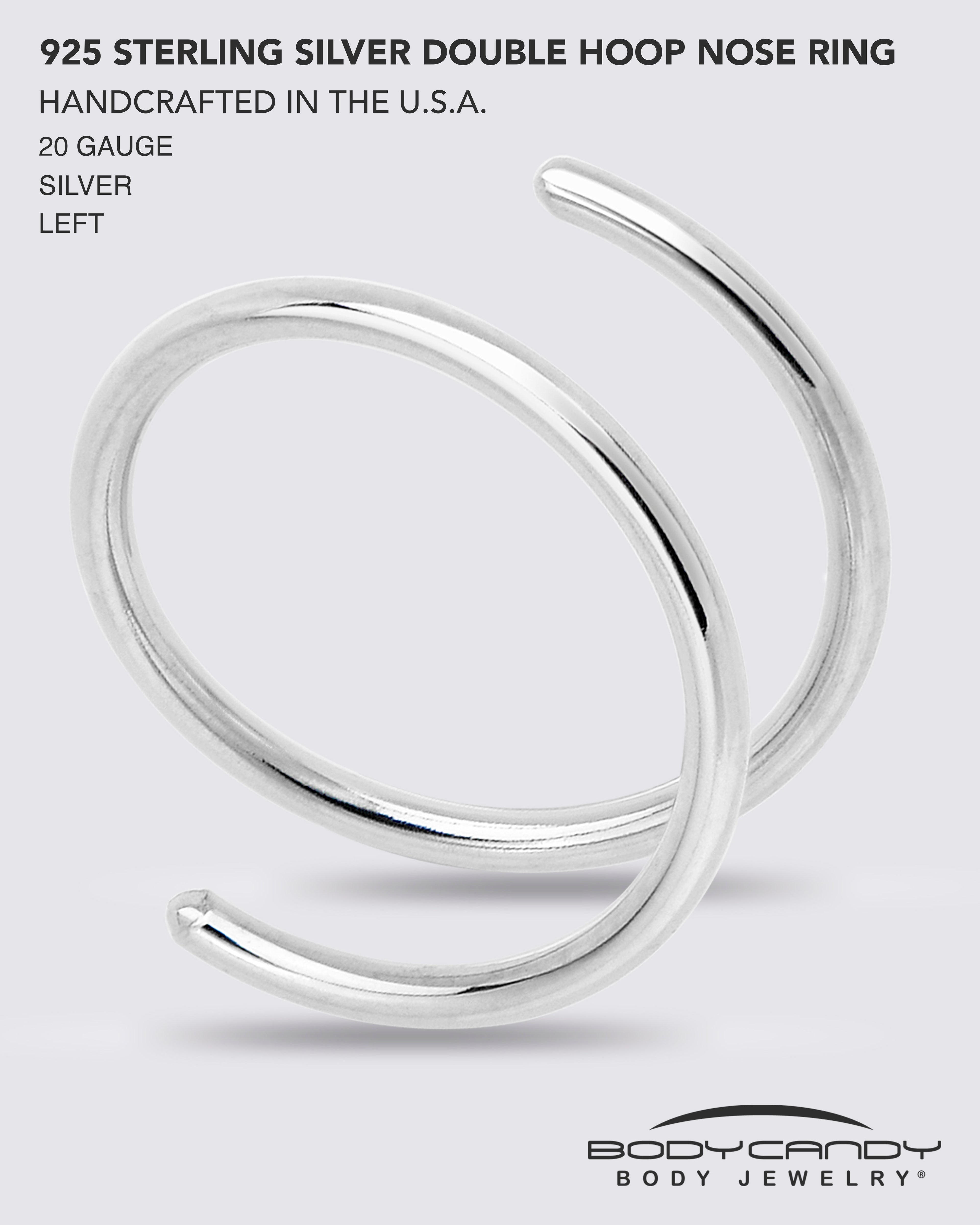 Sterling silver 20-gauge 10 mm left spiral nose ring