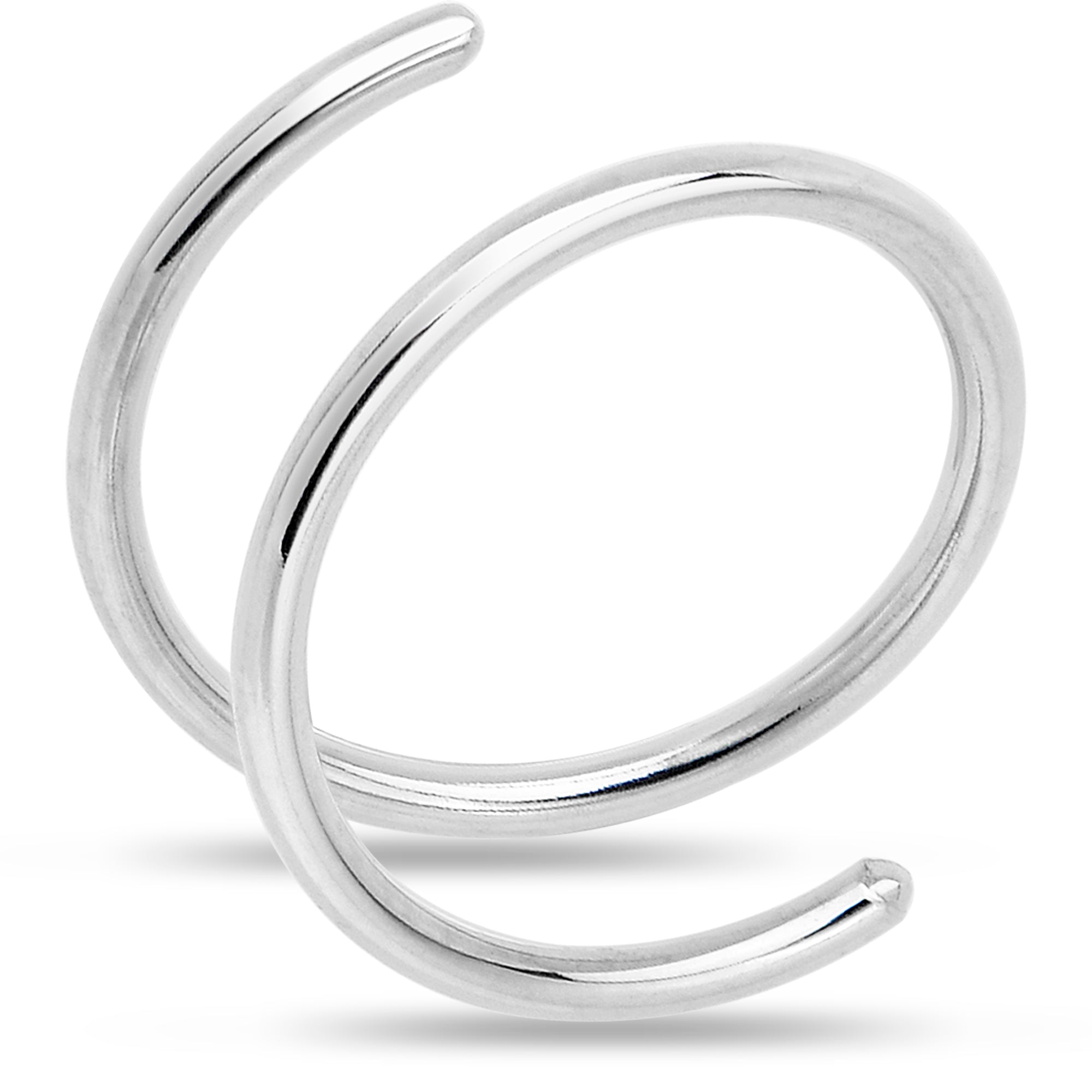 Sterling silver 22-gauge 7 mm right double-hoop nose ring