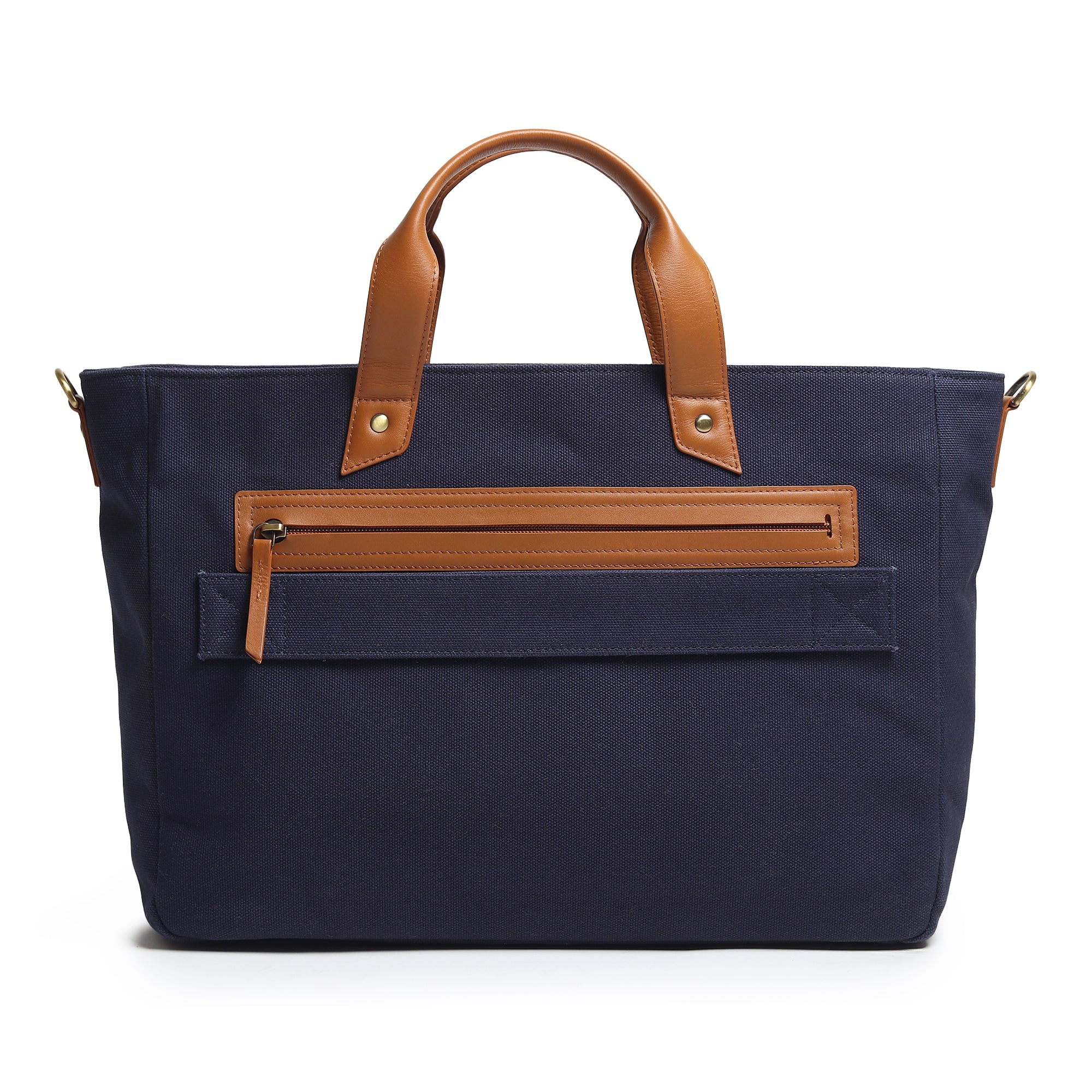 Voyager canvas and leather briefcase, interior view