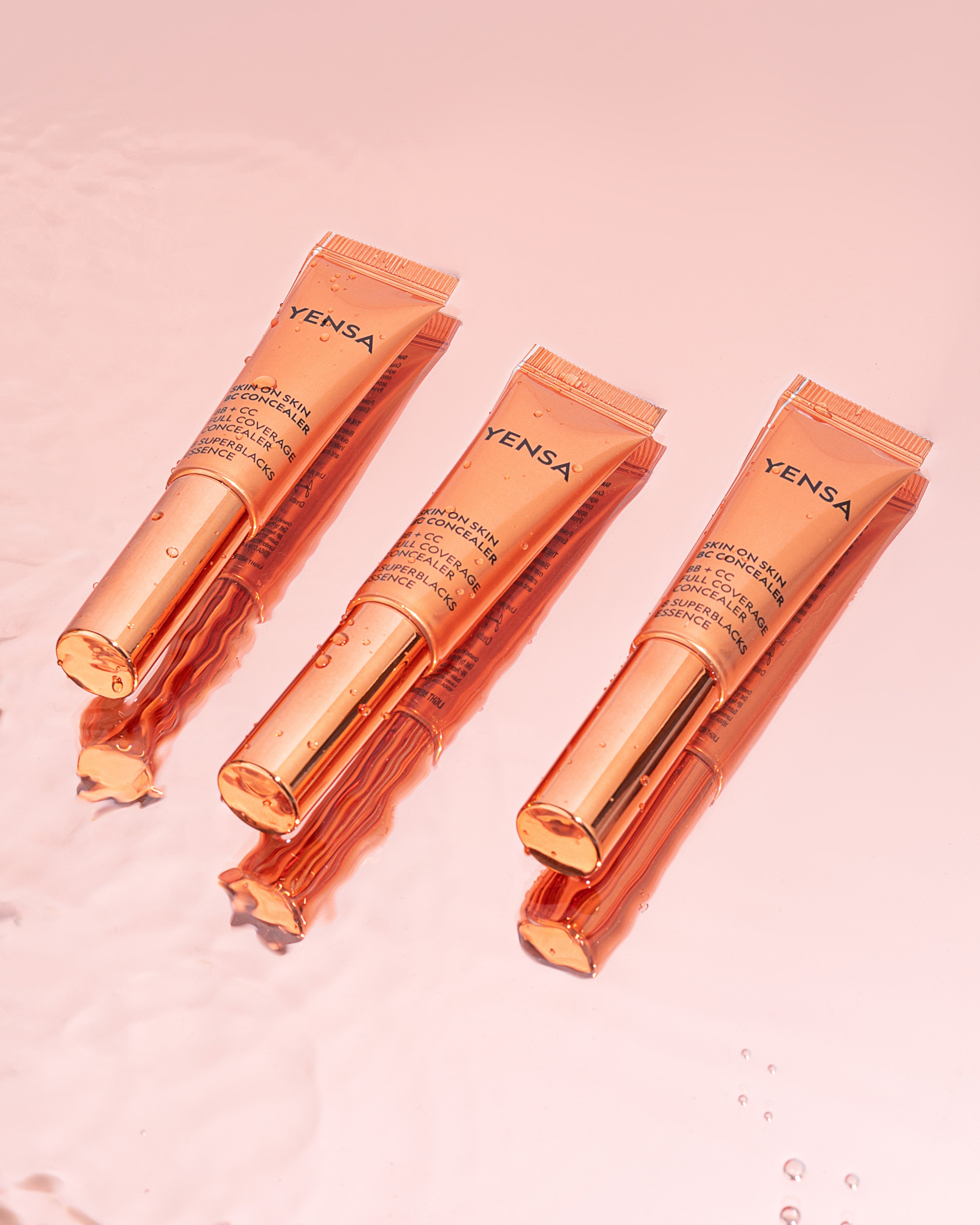 YENSA serum concealer blended beneath the eyes