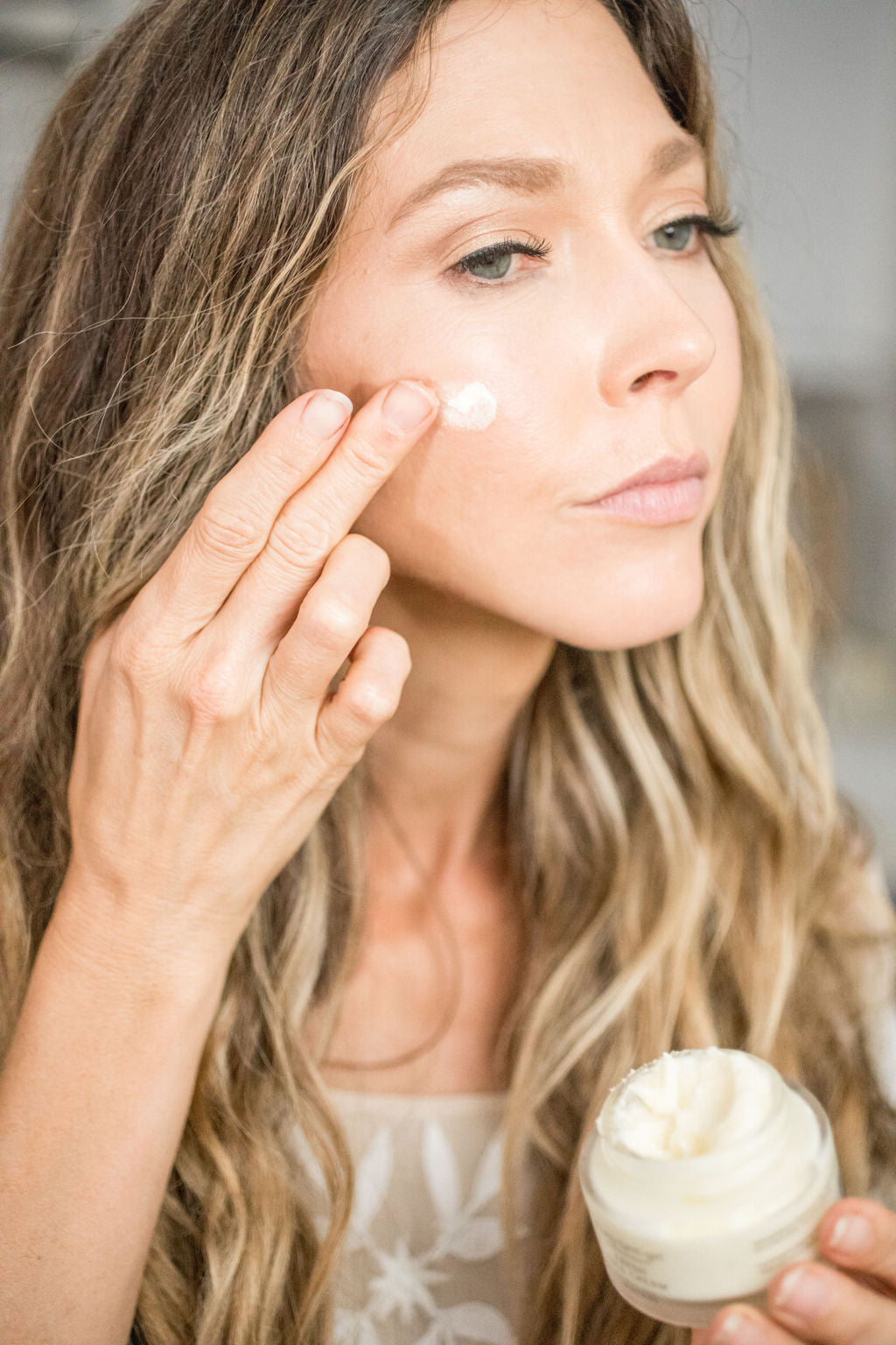 Fresh Face tallow moisturizer styled in a skincare setting