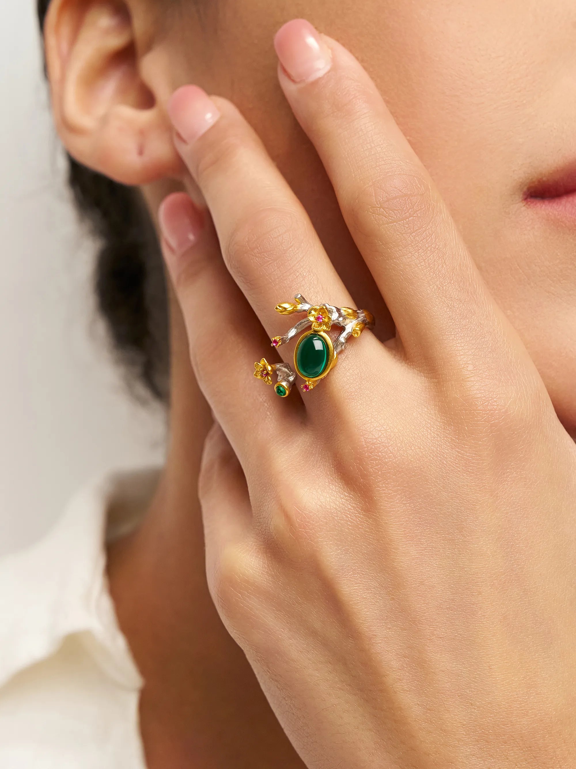 Enchanted Branch emerald ring, product view