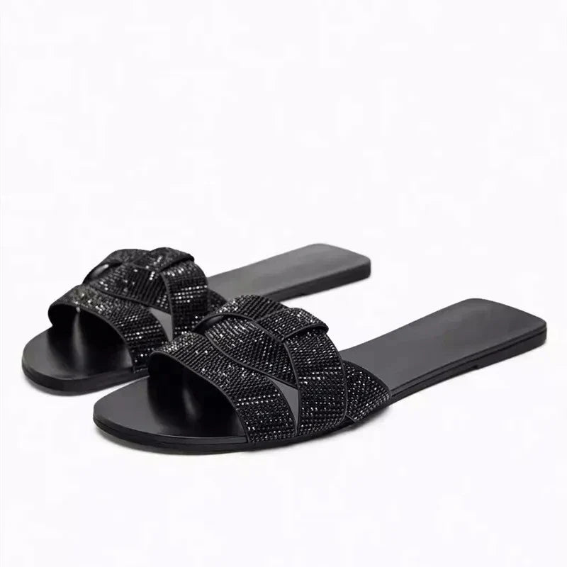 Printed flat slide sandals image 14