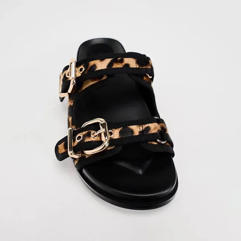 Printed flat slide sandals image 3