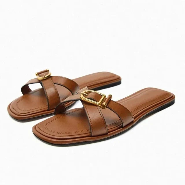 Printed flat slide sandals image 16