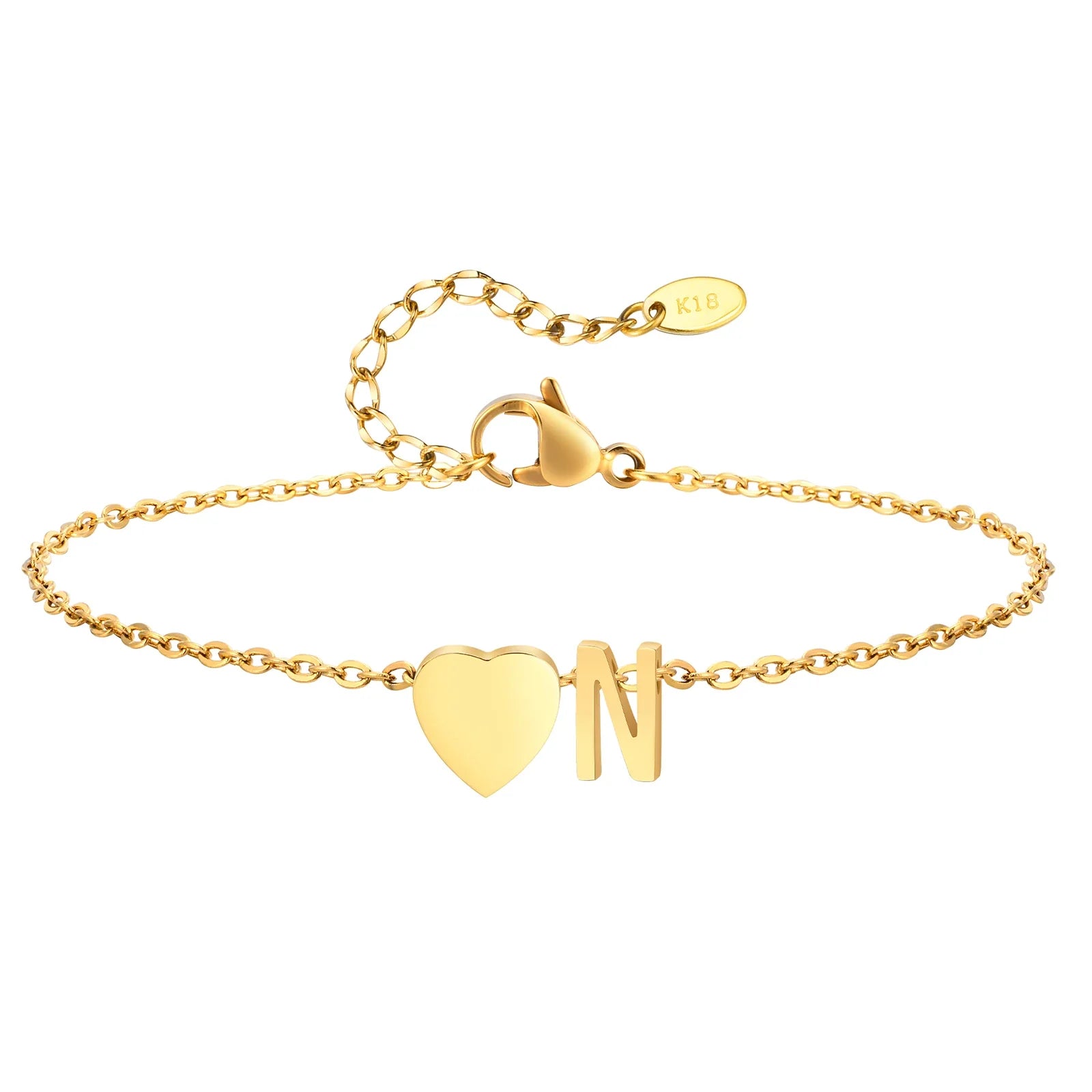 Heart initial anklet alternate view 10
