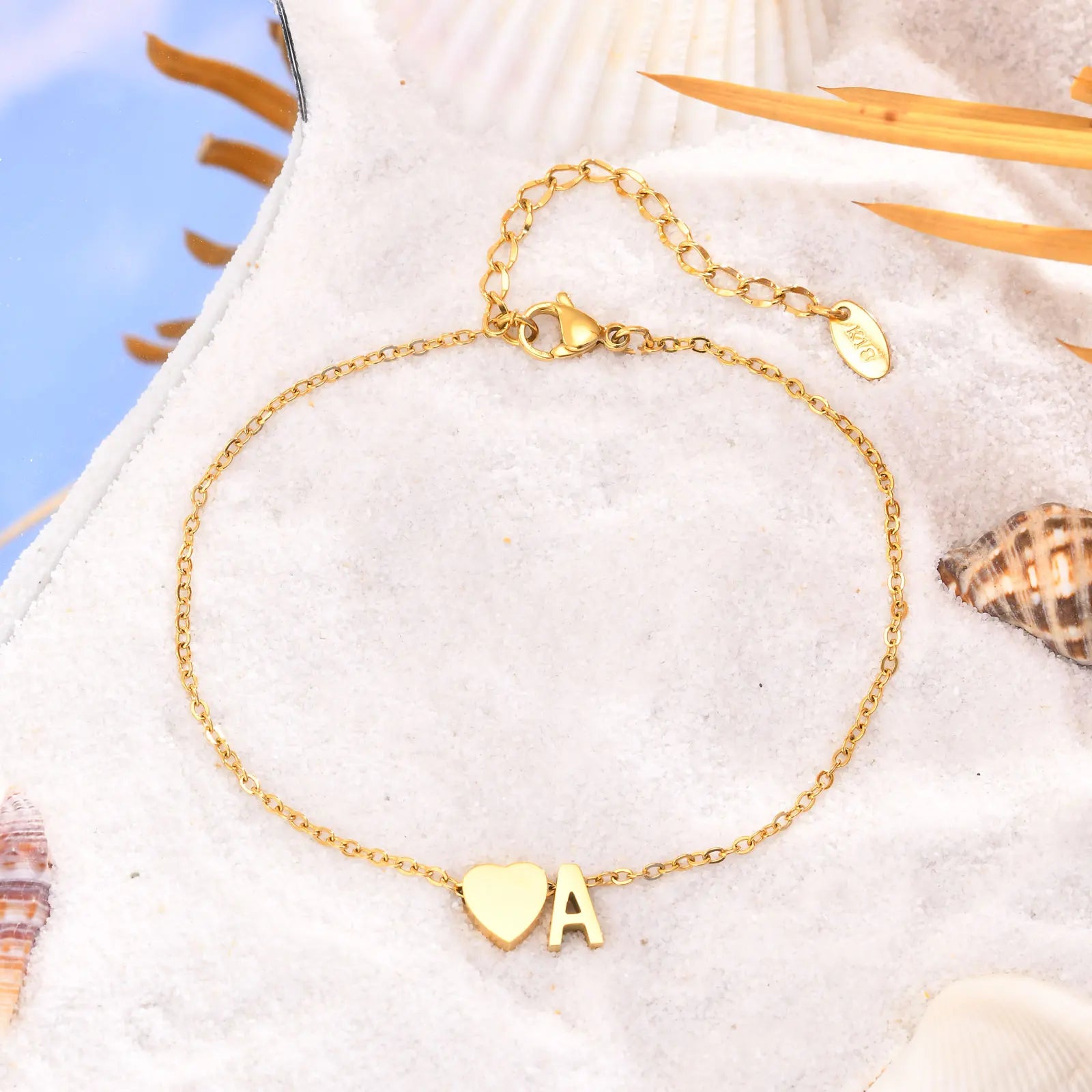 Personalized initial anklet alternate view 6