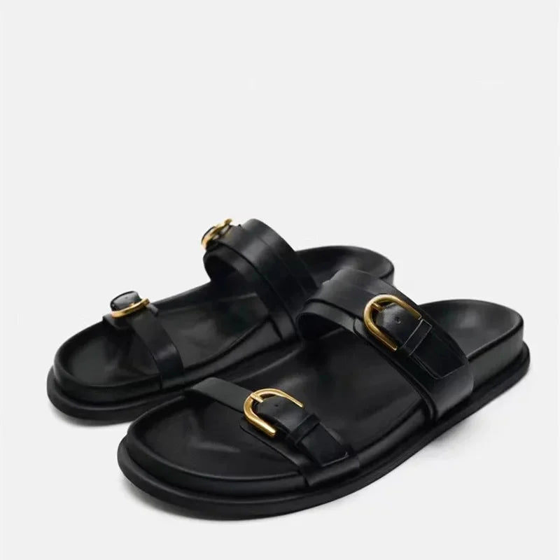 Printed flat slide sandals image 20