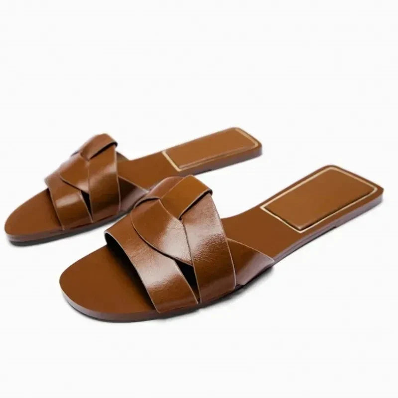 Printed flat slide sandals image 17