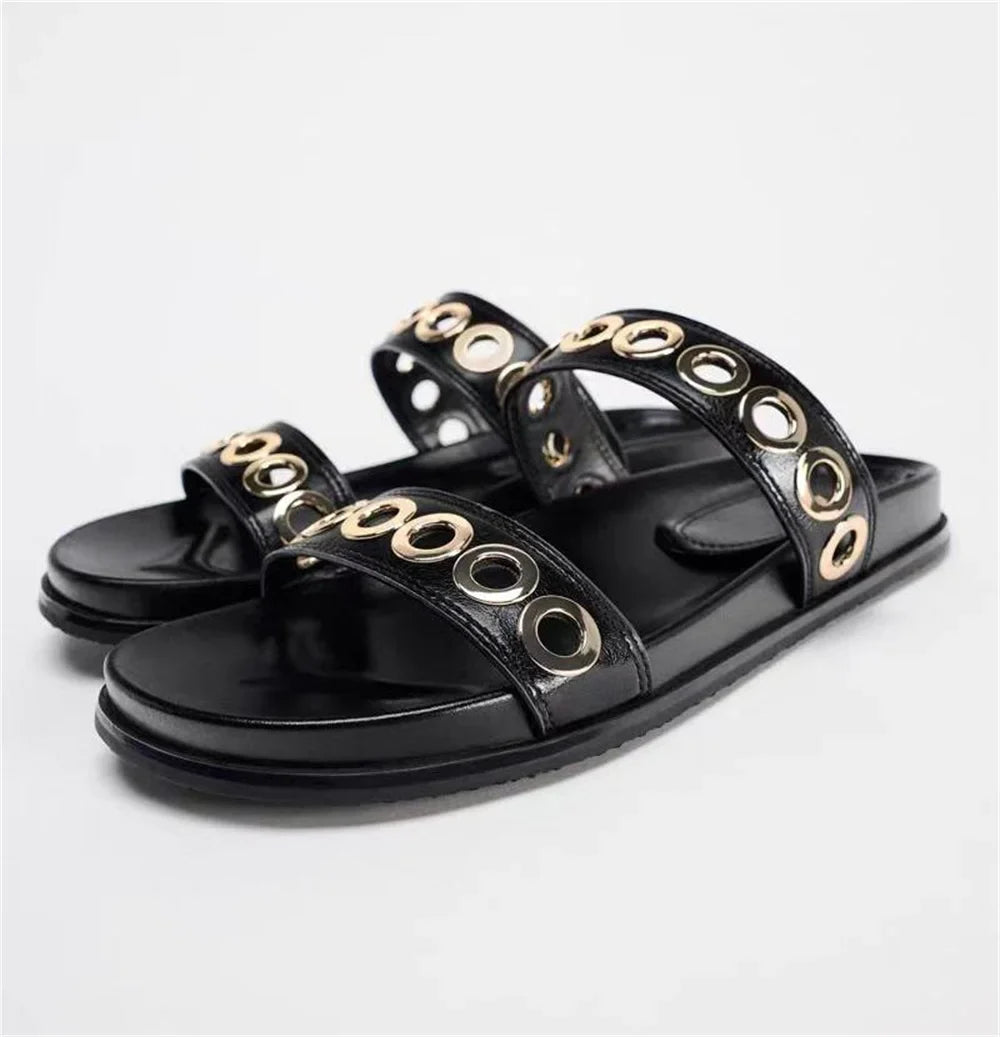 Printed flat slide sandals image 8