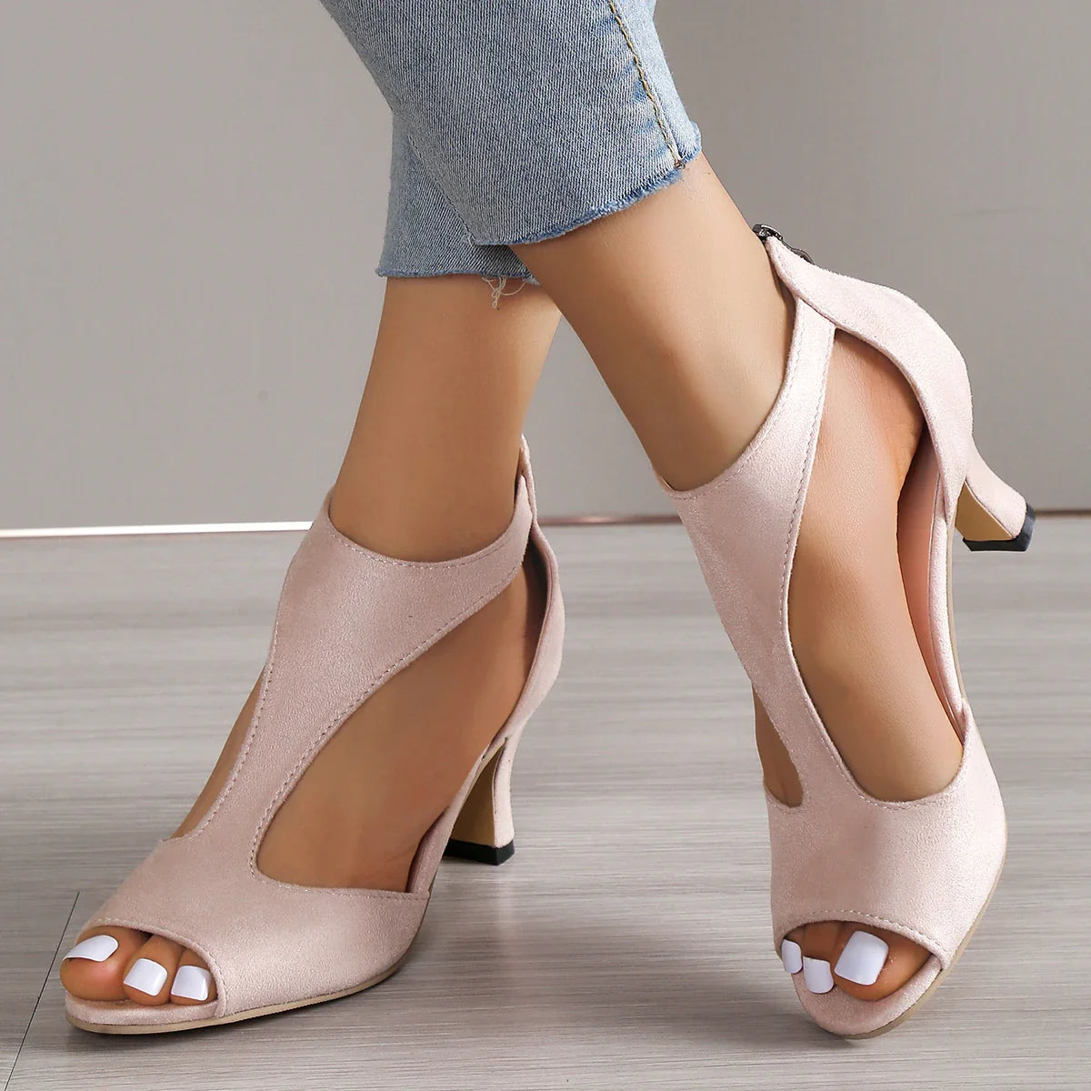 Block-heel open-toe sandals, alternate view 8