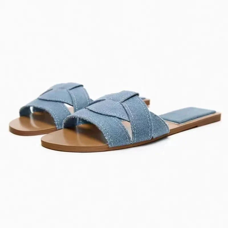 Printed flat slide sandals image 18