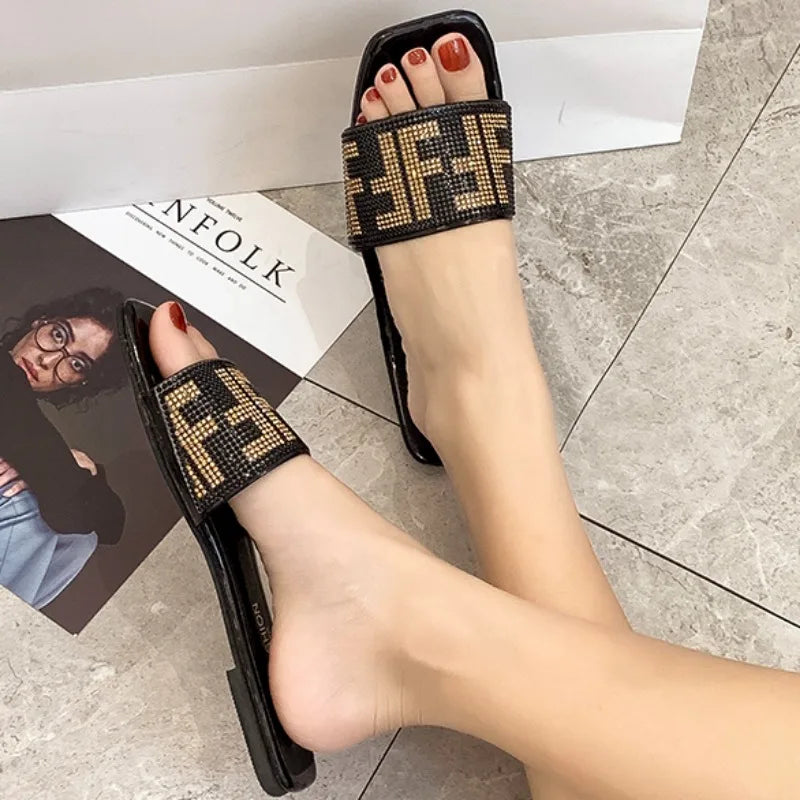 Square-toe slide sandals image 5