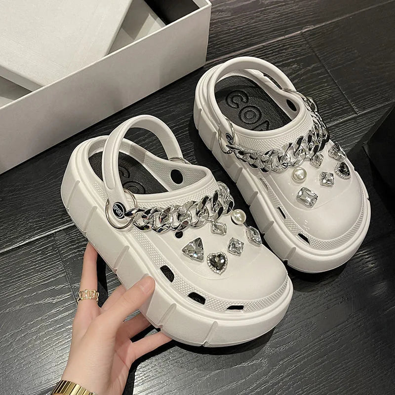 Embellished platform slide sandals view 20