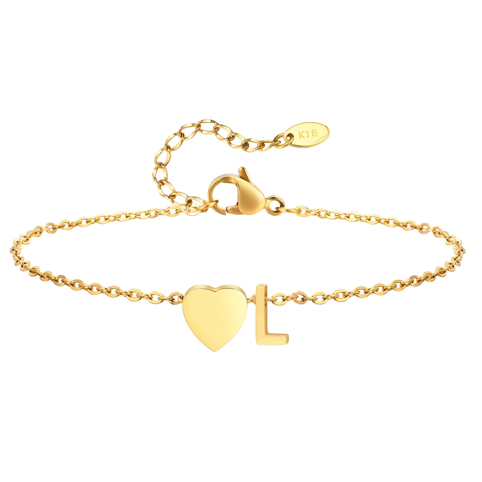 Heart initial anklet product view 8