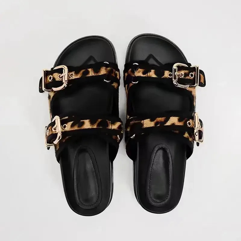 Printed flat slide sandals image 2