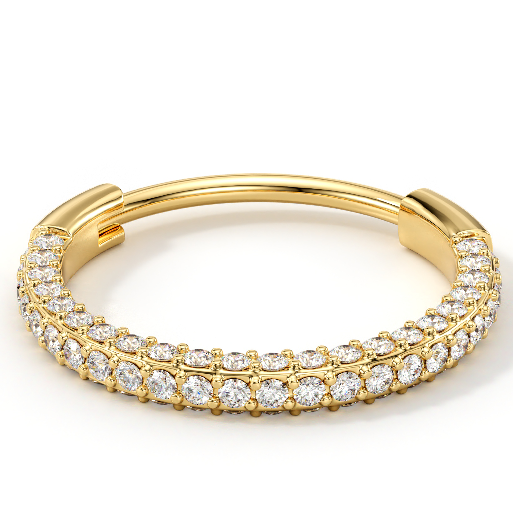 Triple-sided crystal titanium nose hoop image 6