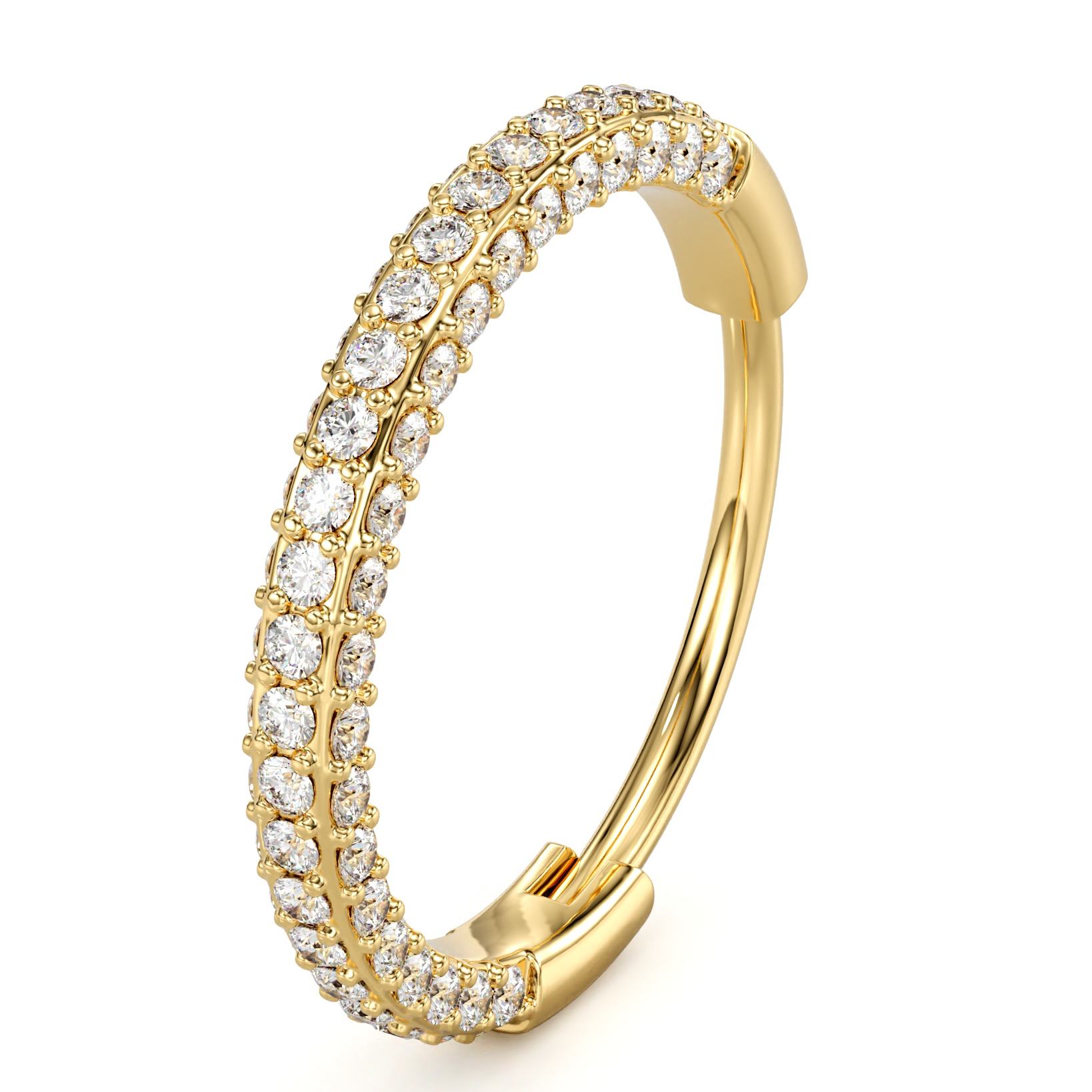 Triple-sided crystal titanium nose hoop image 3