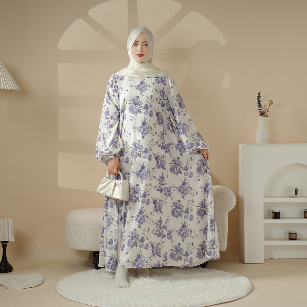 Printed reversible abaya image 6