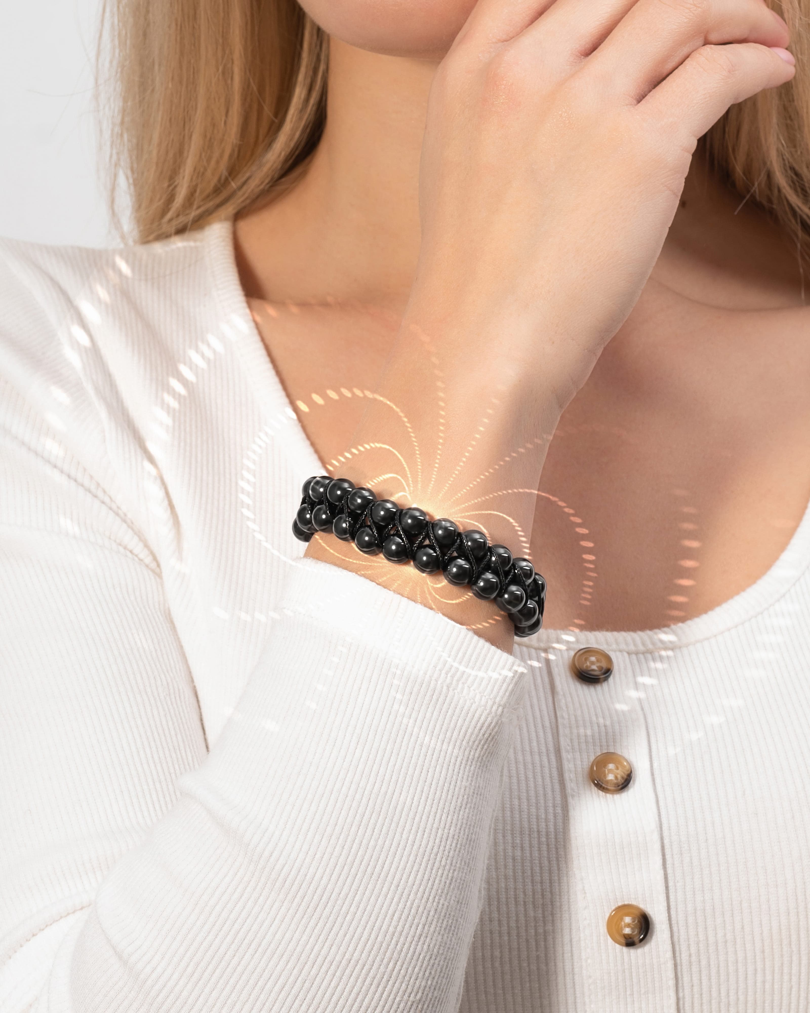 Hematite magnetic bracelet alternate product view 9