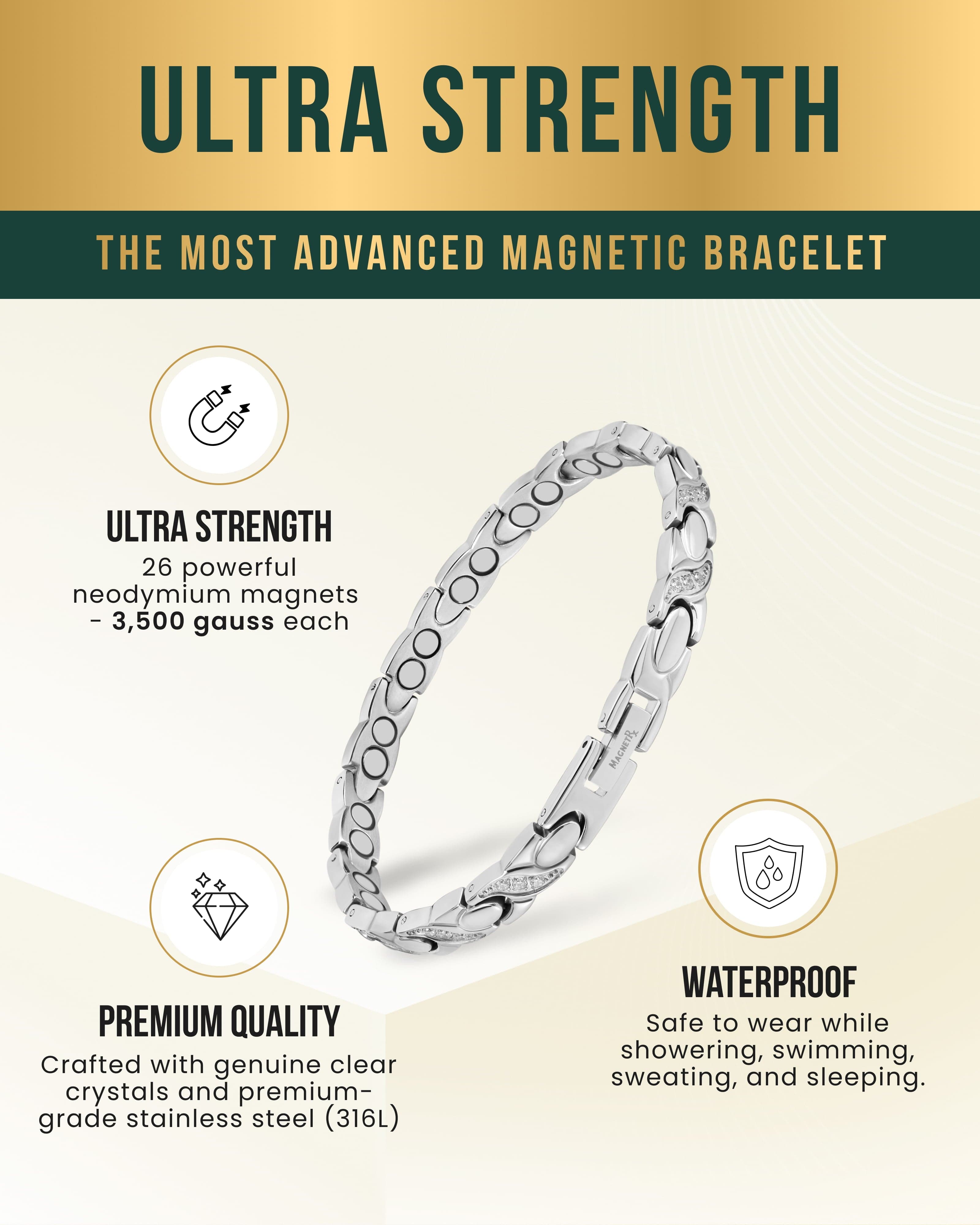Crystal XO magnetic bracelet alternate view 3
