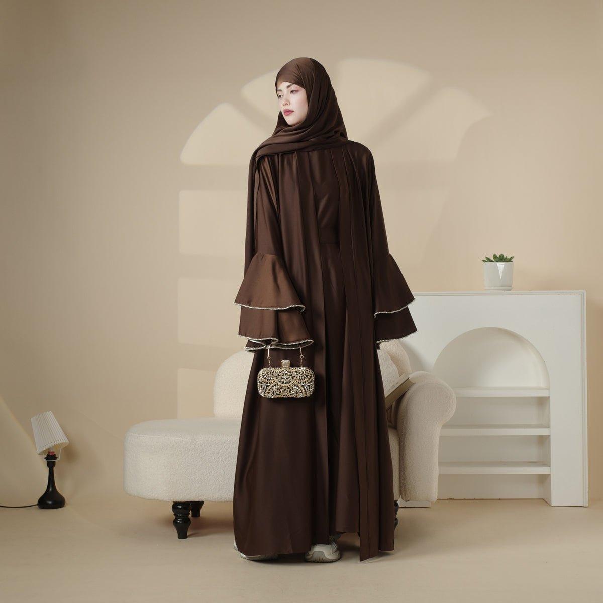Five-piece layered abaya set view 7