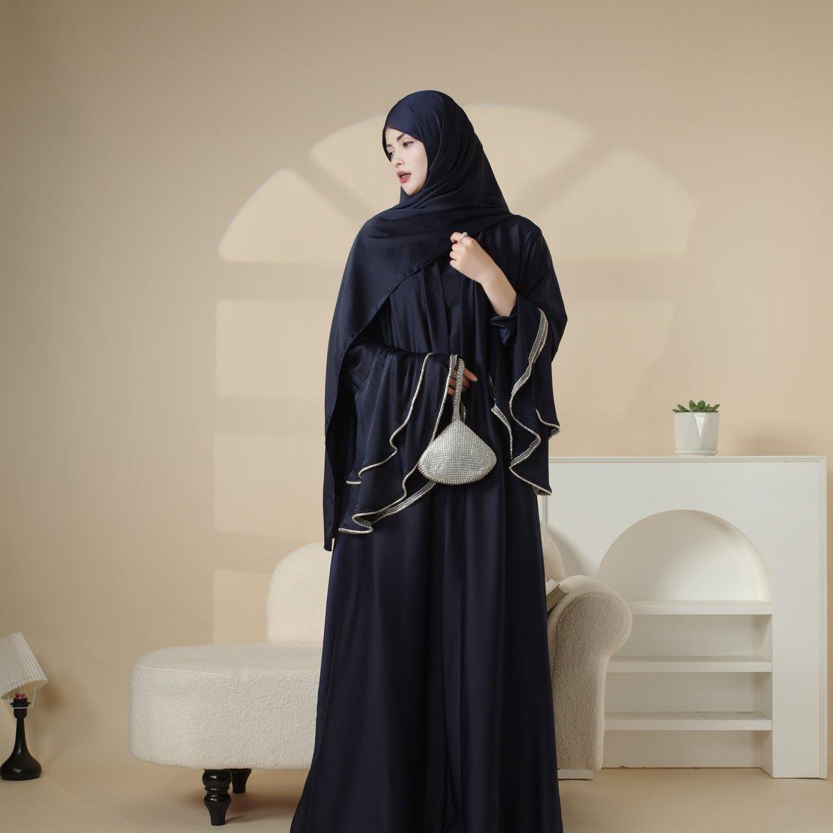 Crepe satin abaya set alternate view 6
